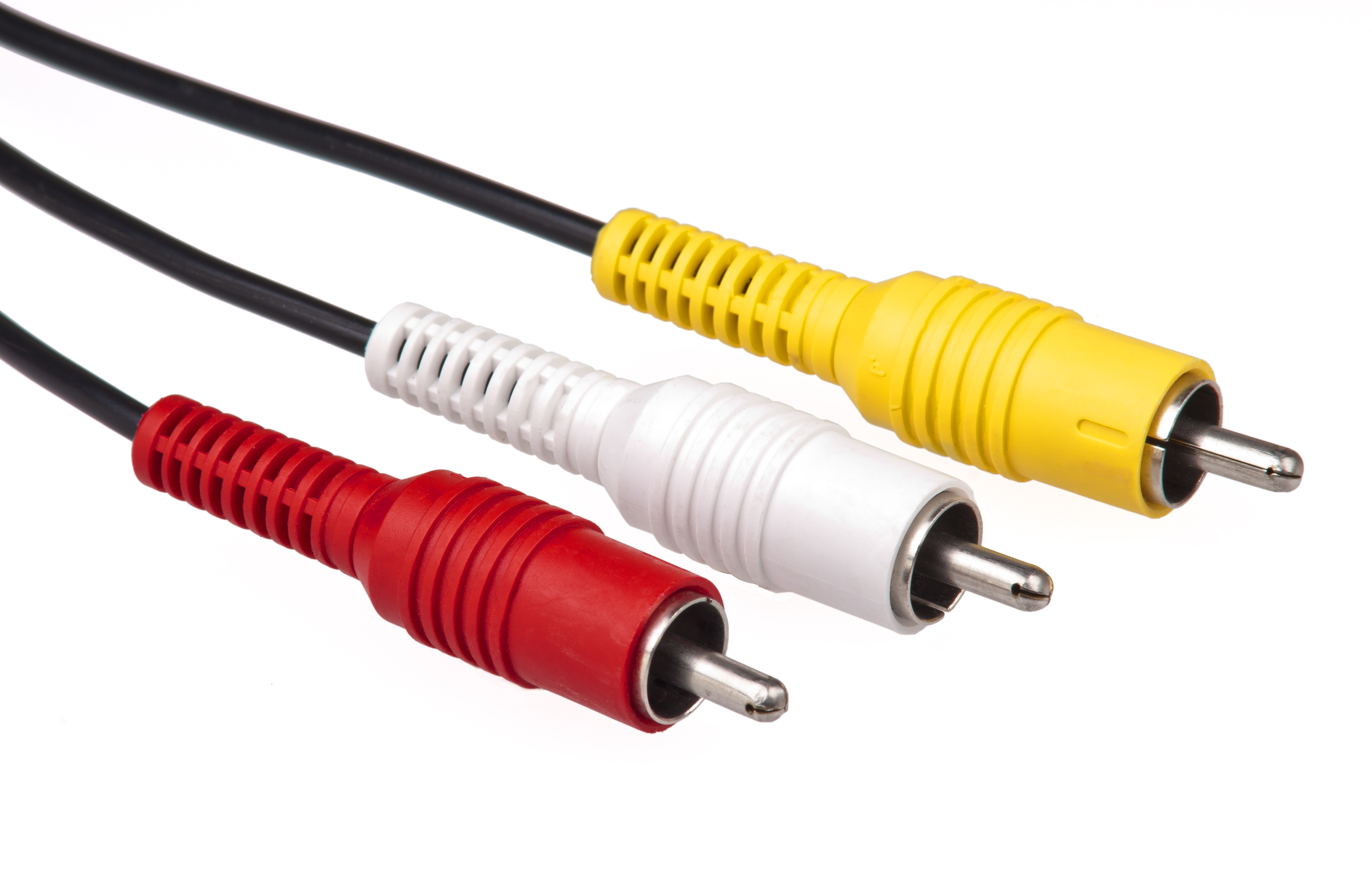 A variety of audio cables and connectors