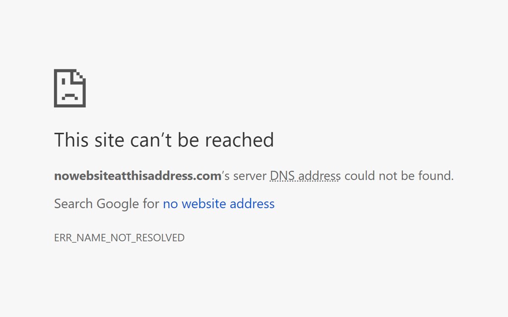 Chrome error message