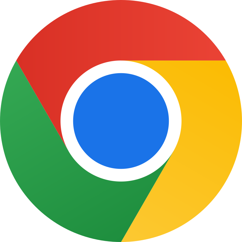 Chrome logo with a red X mark.