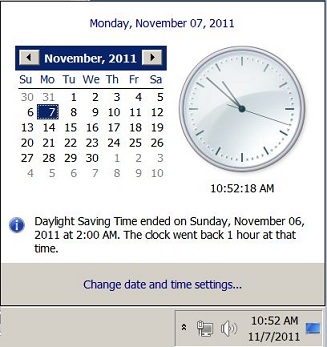 Clock and calendar settings