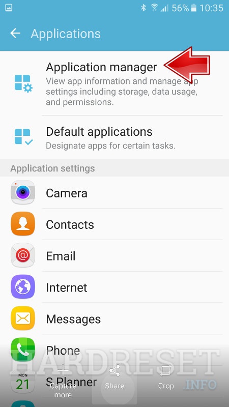 Go to Settings on your Galaxy S5.
Tap on Apps or Application Manager.