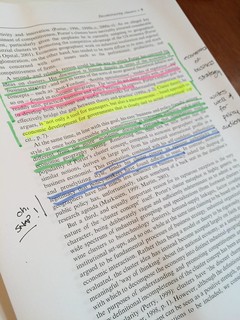 Highlighted text in a textbook