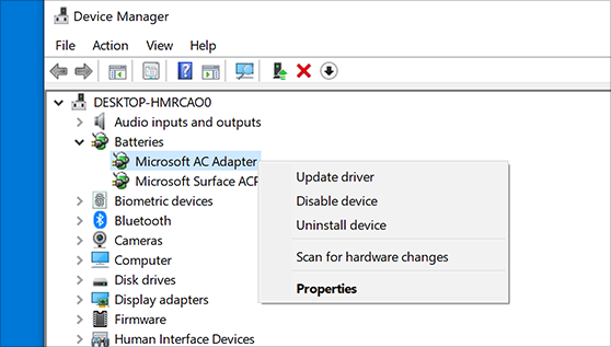 If the driver cannot be updated, right-click on the device and select Uninstall
Restart your computer and Windows will attempt to reinstall the driver automatically