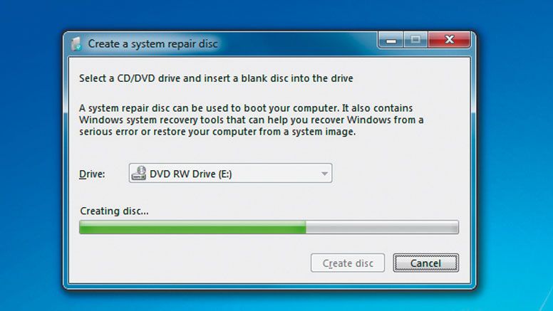 Insert the Windows 7 installation disc or a system repair disc.
Restart your computer.