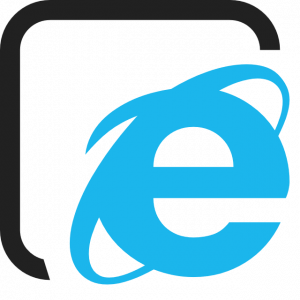 Internet Explorer icon with a caution sign
