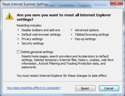 Internet Explorer not opening error message