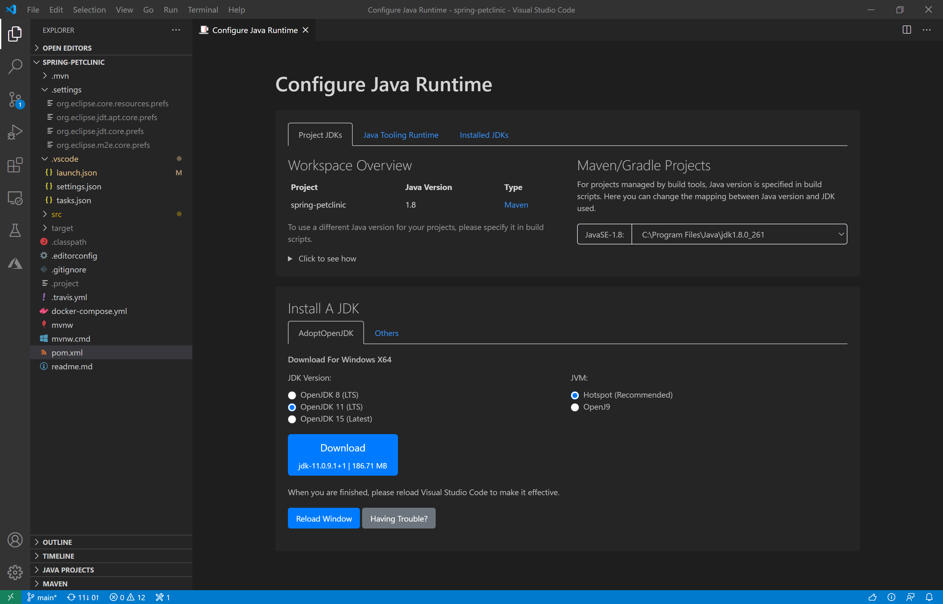 Java configuration settings