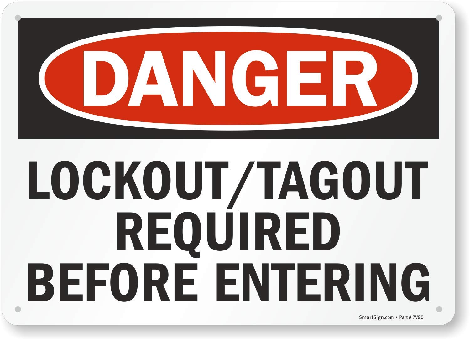 Lockout sign on a door