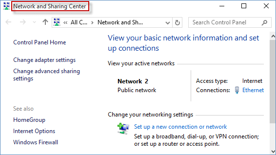 Method 1: Access Network and Sharing Center through the Control Panel
Method 2: Use the Windows Search feature to locate Network and Sharing Center