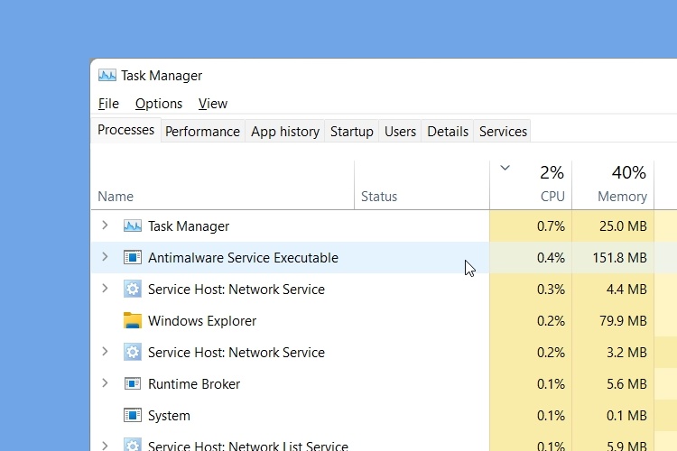 Open Task Manager by pressing Ctrl+Shift+Esc.
Go to the Processes or Details tab.