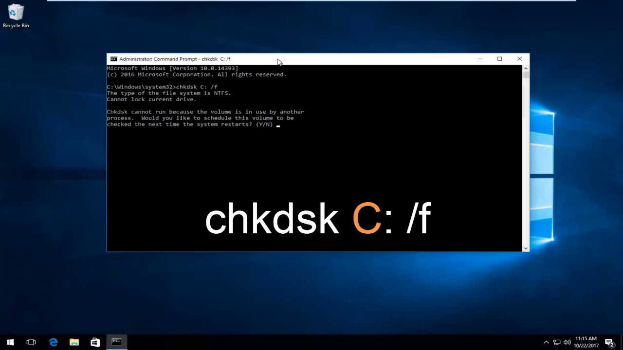 Open the Command Prompt by pressing Windows key + X and selecting "Command Prompt" from the menu.
Type "chkdsk <drive letter> /f" and press Enter, replacing <drive letter> with the actual drive letter assigned to the external hard drive.