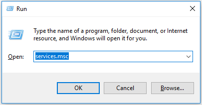 Press the Windows key + R to open the Run dialog box.
Type "services.msc" and press Enter.
