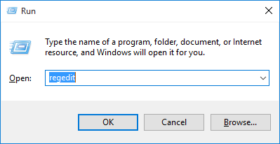 Press Windows Key + R to open the Run dialog box.
Type regedit and press Enter.