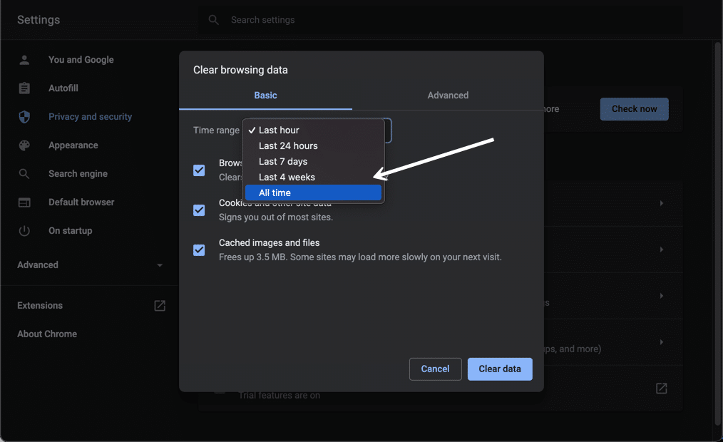 Select System and then choose Advanced System Settings.
Click on System Restart and then select Clear cache or Clear data.