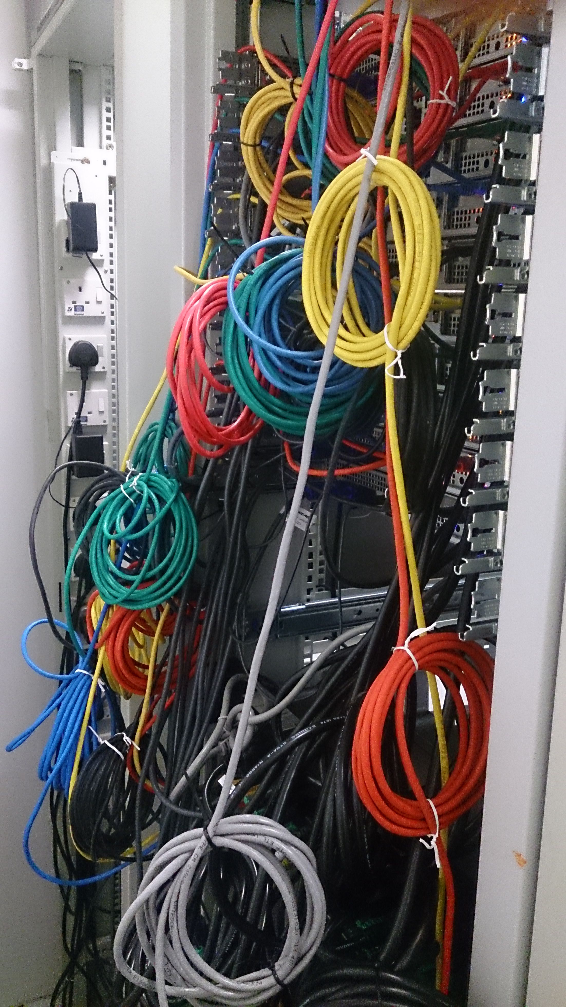 Server room and internet cables.