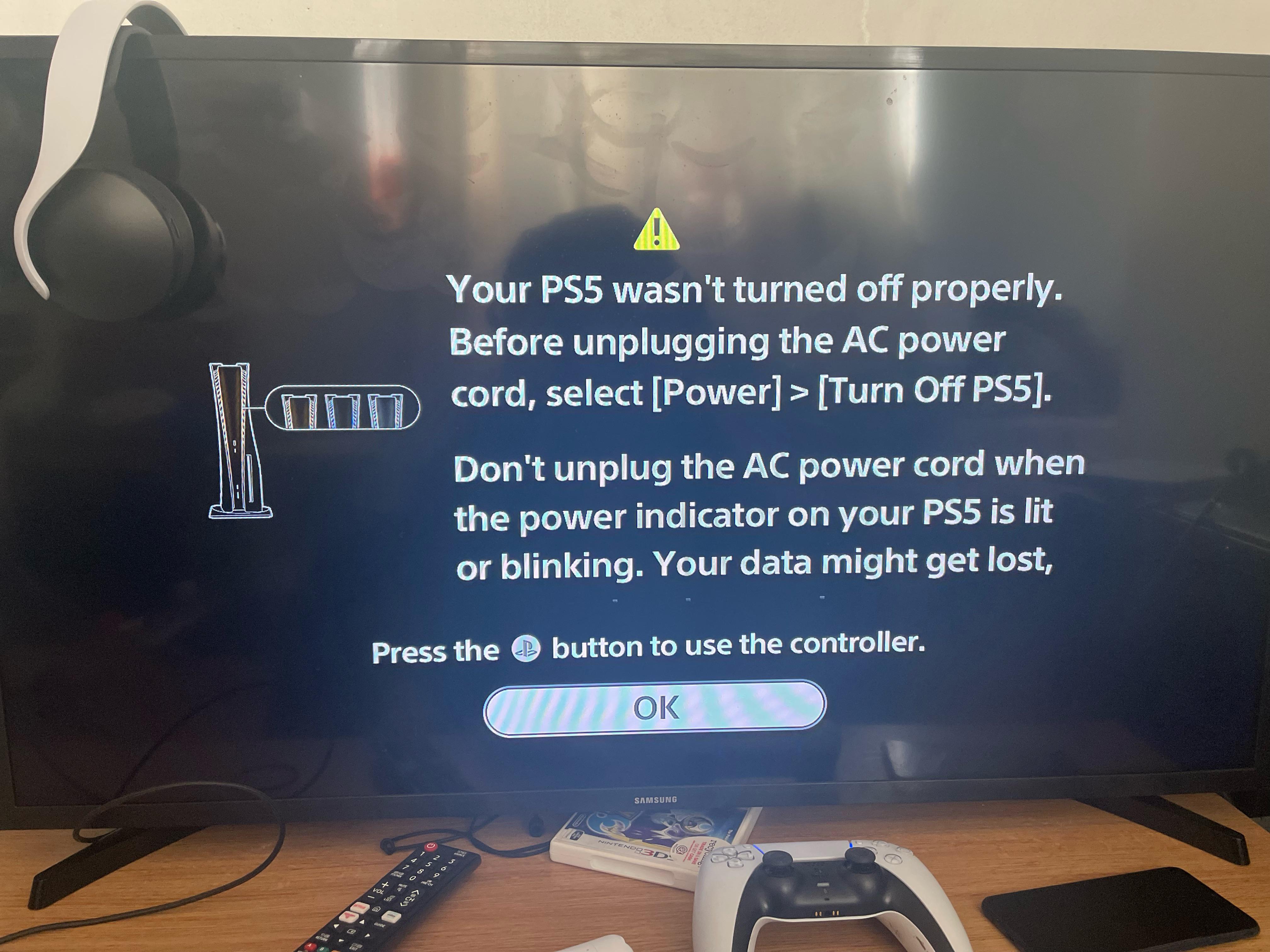 Turn off your PlayStation console and unplug it from the power source.
Wait for a few minutes and then plug it back in.
