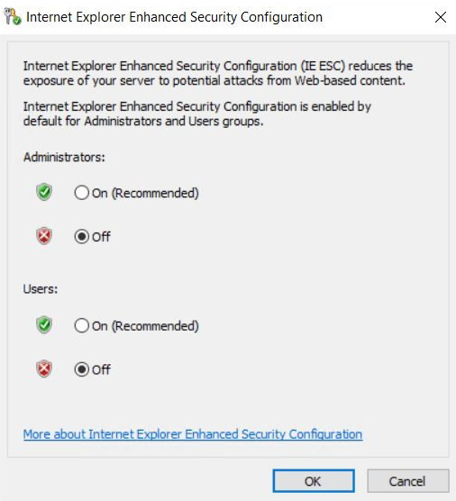 Under the "Enhanced Security" section, uncheck the box that says "Enable Enhanced Security".
Click on "OK" to save the changes.