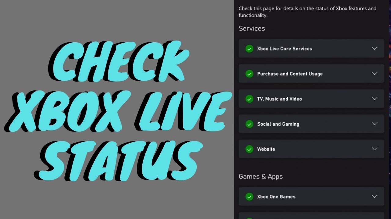 Visit the Xbox Live service status page.
Check the status of Xbox Live services.